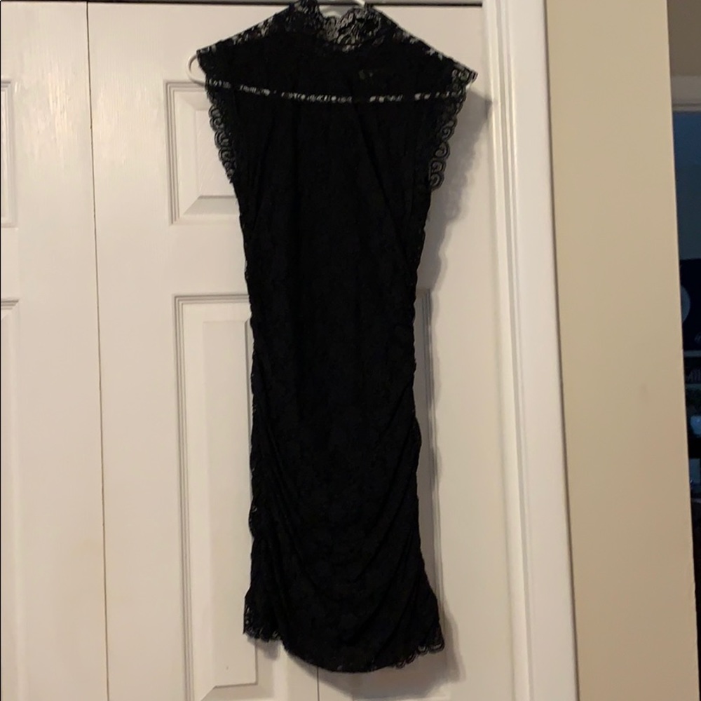 Black lace mini dress